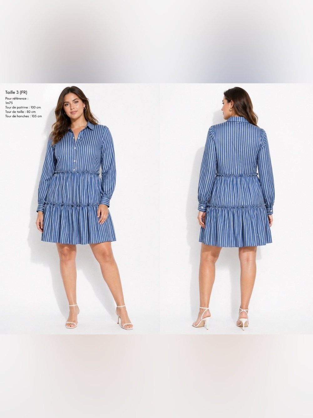 Maje Rodesa Striped Ruffled Tiered Shirt
Dress Blue White Size 3( US L)